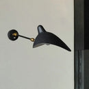 Modern black and brass duckbill wall lamp – living room metallic shade