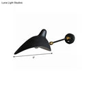 Modern black and brass duckbill wall lamp – living room metallic shade