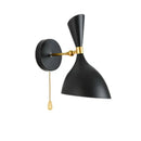 Modern black and brass industrial wall lamps for living room