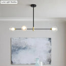 Modern black and brass metal island pendant – dining room chandelier