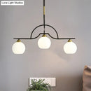 DecorBites™ Modern Island Light Fixture - Black Finish Pendant Lamp with Cream/Clear Glass Shades