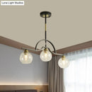 DecorBites™ Modern Island Light Fixture - Black Finish Pendant Lamp with Cream/Clear Glass Shades