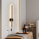 Modern black and brass rotation led wall light living room sconce