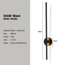 Modern black and brass rotation led wall light living room sconce