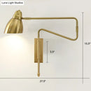 Modern black and brass task wall light for bedroom or studio