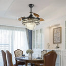 Modern black and bronze crystal fandelier ceiling fan for living room