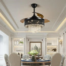 Modern black and bronze crystal fandelier ceiling fan for living room
