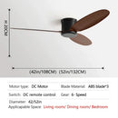 Modern black and brown ceiling fan with remote control living room