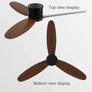 Modern black and brown ceiling fan with remote control living room