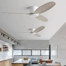 Modern black and brown ceiling fan with remote control living room