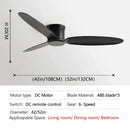 Modern black and brown ceiling fan with remote control living room