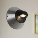 Modern black and brushed steel conical wall light – corridor sconce