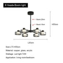 Modern black and chrome glass led chandelier living room light