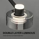 Modern black and chrome glass led chandelier living room light