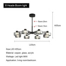 Modern black and chrome glass led chandelier living room light