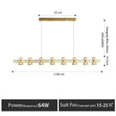 Modern black and chrome linear led strip lamp kitchen island light