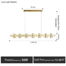 Modern black and chrome linear led strip lamp kitchen island light
