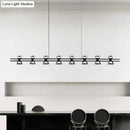 Modern black and chrome linear led strip lamp kitchen island light
