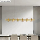 Modern black and chrome linear led strip lamp kitchen island light