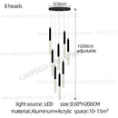 Modern black and clear glass cylindrical chandelier staircase light