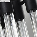 Modern black and clear glass tube wall lamp for living room