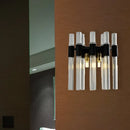 Modern black and clear glass tube wall lamp for living room