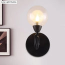 Modern black and clear glass wall lamp living room light fixture