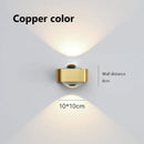 Modern black and copper bedroom wall lamp with glass dome
