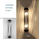 Modern black and crystal wall lamp for living room glass sconce