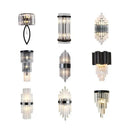 Modern black and crystal wall lamp for living room glass sconce
