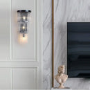 Modern black and crystal wall lamp for living room glass sconce