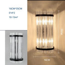 Modern black and crystal wall lamp for living room glass sconce