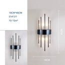 Modern black and crystal wall lamp for living room glass sconce
