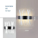 Modern black and crystal wall lamp for living room glass sconce