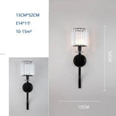 Modern black and crystal wall lamp for living room glass sconce
