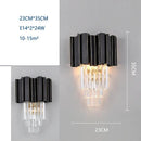 Modern black and crystal wall lamp for living room glass sconce