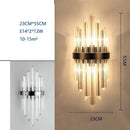 Modern black and crystal wall lamp for living room glass sconce