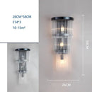 Modern black and crystal wall lamp for living room glass sconce