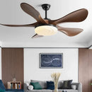 Modern black and dark wood ceiling fan light living room