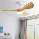 Modern black and dark wood led ceiling fan living room light