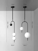 Modern black and frosted glass suspension kitchen ceiling pendant