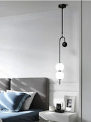 Modern black and frosted glass suspension kitchen ceiling pendant