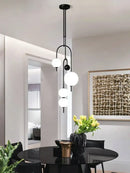 Modern black and frosted glass suspension kitchen ceiling pendant