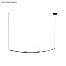 Modern black and gold bubble island light dining room pendant