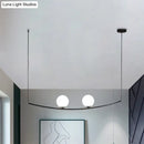 Modern black and gold bubble island light dining room pendant