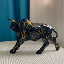 Modern black and gold bull statue living room decor figurine