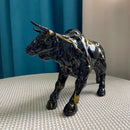 Modern black and gold bull statue living room decor figurine