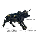 Modern black and gold bull statue living room decor figurine