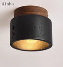 Modern black and gold cave stone ceiling chandelier kitchen light