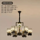 Modern black and gold crystal dining room chandelier with vine design